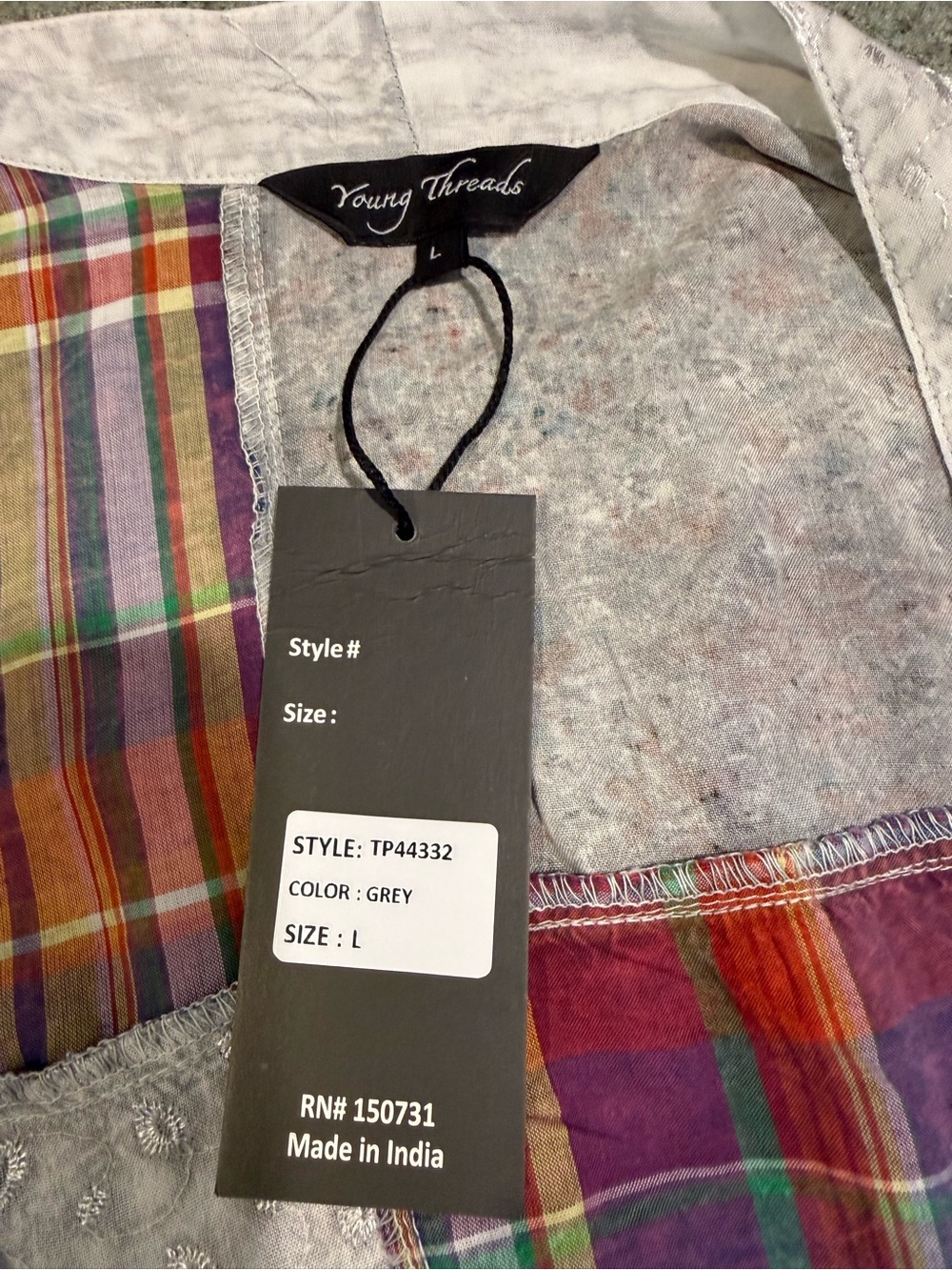 Boho Patchwork Teddy Jacket - Multicolor - Picture 3 of 6